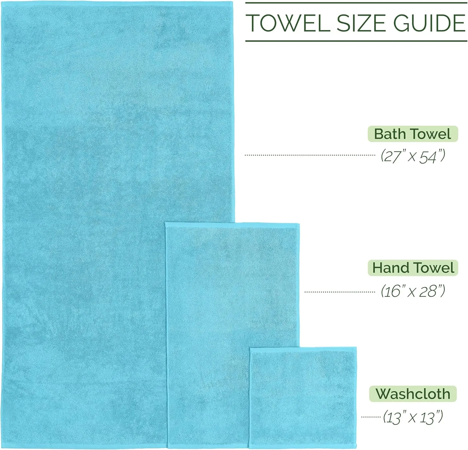 Elegant Comfort 100% Turkish Cotton Corduroy Ribbed Luxury Bath Towels 6-Piece Set, Premium Feel - Quick Dry, Highly Absorbent, Contains 2 Bath Towels, 2 Hand Towels, and 2 Washcloths, Aqua