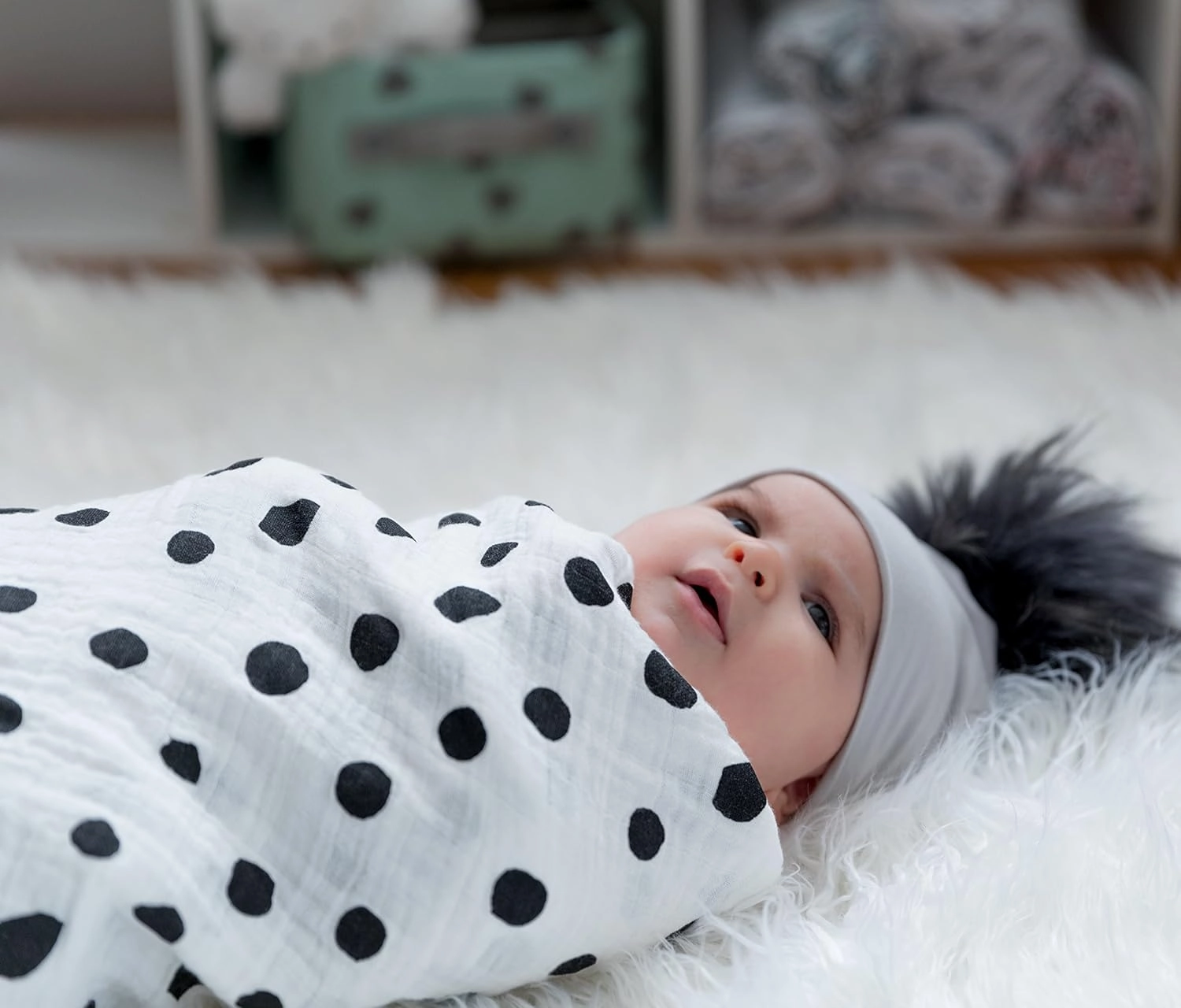 Ely's & Co. Muslin Swaddle Blanket 100% Soft Muslin Cotton 3 Pack 47"x 47" (Black & White)