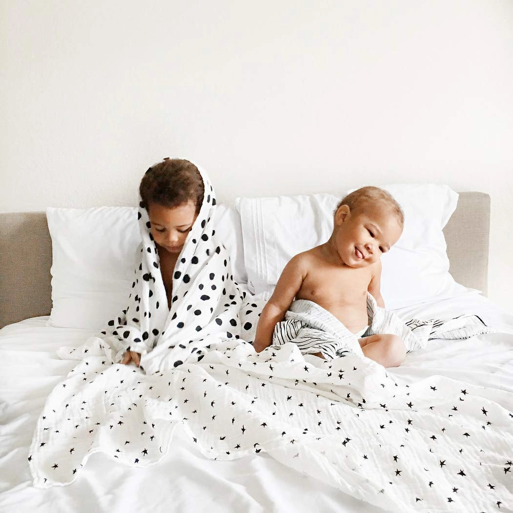 Ely's & Co. Muslin Swaddle Blanket 100% Soft Muslin Cotton 3 Pack 47"x 47" (Black & White)
