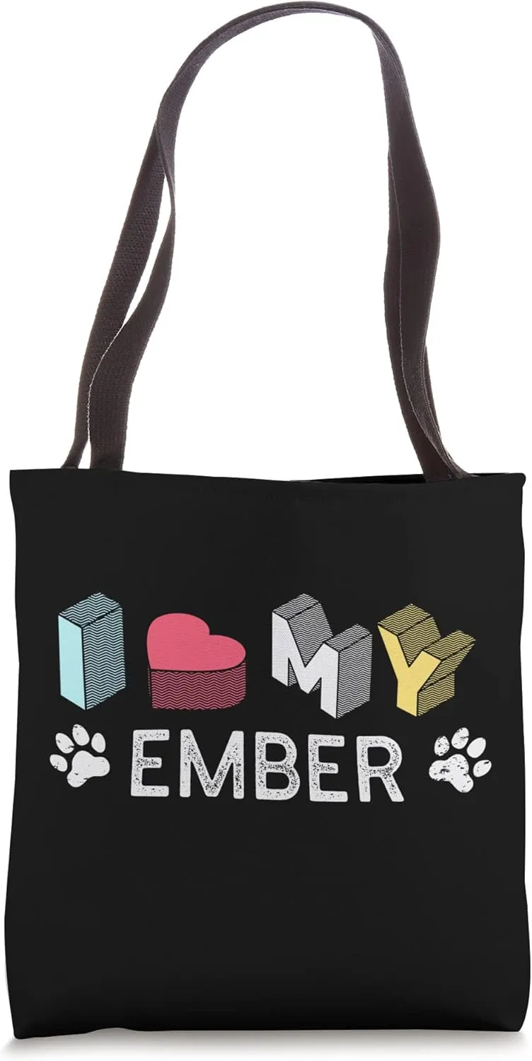 Ember Personalized Dog Name Ember Pet Lover Tote Bag