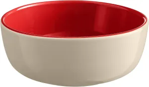 Emile Henry EVERYDAY COLLECTION 6.25"|0.75 qt Ceramic Cereal bowl, Rouge & Cream