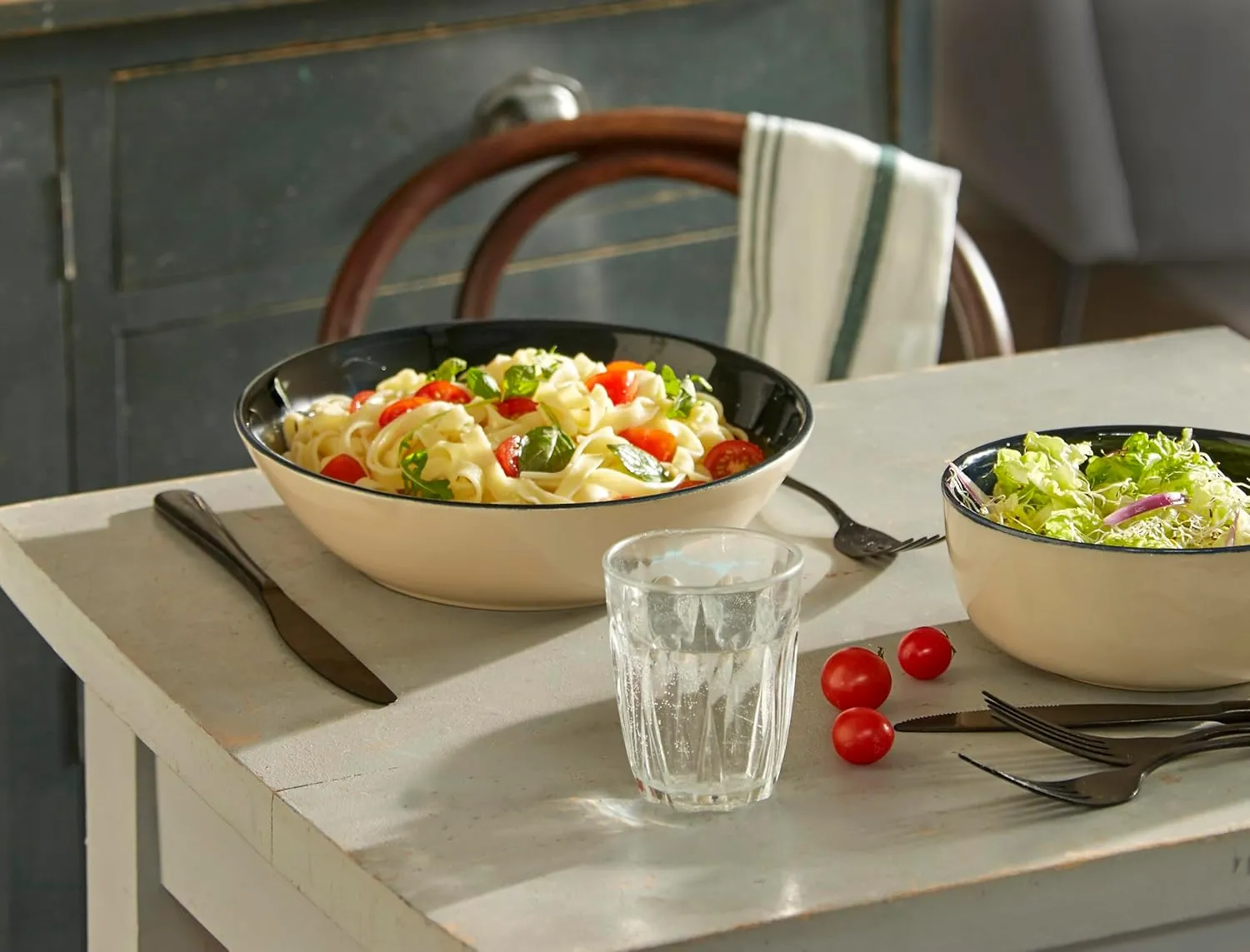 Emile Henry EVERYDAY COLLECTION 8.75"|1 qt Ceramic Pasta bowl, Sugar & Cream