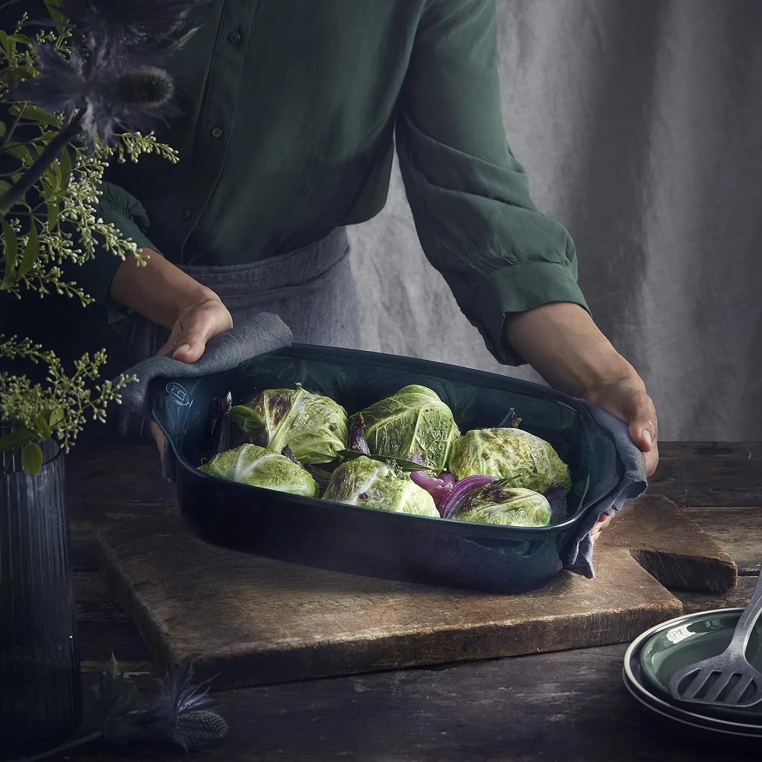 Emile Henry Ultime 16.5" x 10.6", Ocean Rectangular Baking Dish, 16.75" x 11" x 3.25"