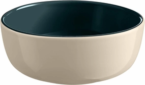 Emile Henry EVERYDAY COLLECTION 6.25"|0.75 qt Ceramic Cereal bowl, Ocean & Cream (Pack of 2)