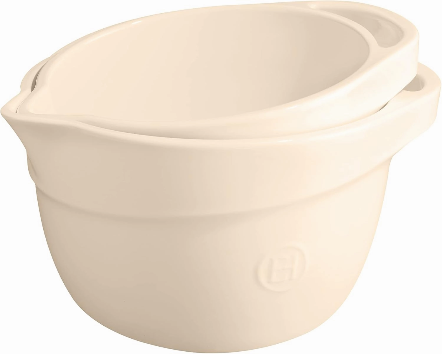 Emile Henry Large Mixing Bowl, 11.5" x 9.2" x 6.3", Clay