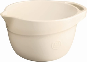 Emile Henry Large Mixing Bowl, 11.5" x 9.2" x 6.3", Clay