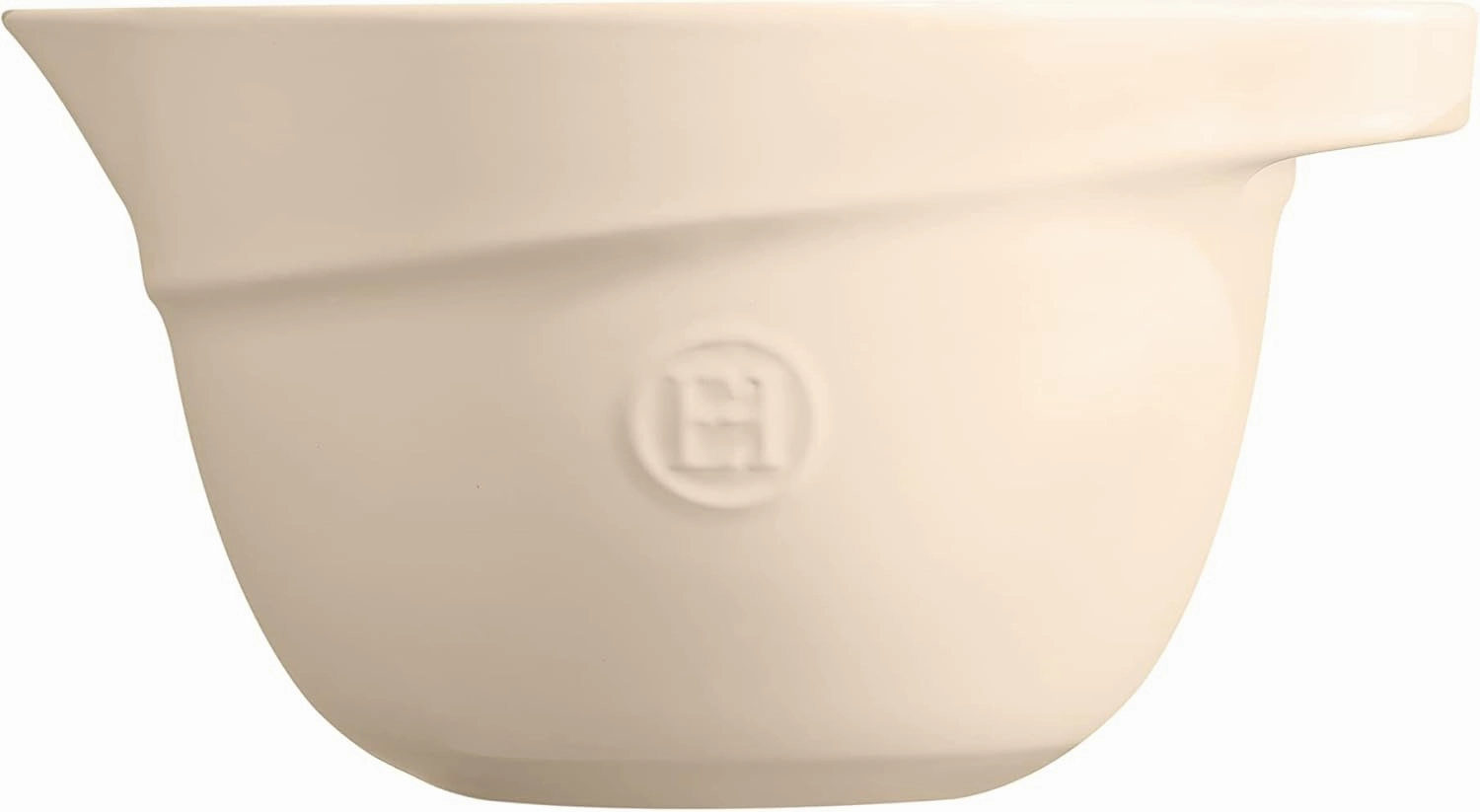 Emile Henry Large Mixing Bowl, 11.5" x 9.2" x 6.3", Clay