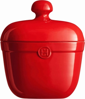 Emile Henry Made in France Ceramic Cookie Jar -2.75 Qt|Burgundy