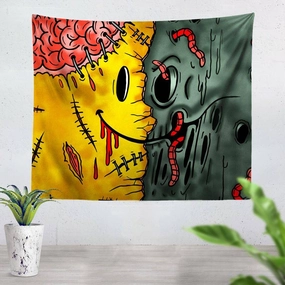 Emoji Zombie Tapestry