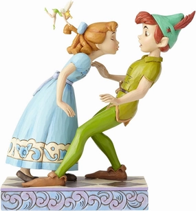 Enesco Disney Traditions by Jim Shore 65th Anniversary Peter Pan and Wendy Stone Resin, 7.4” Figurine, 7.4 Inches, Multicolor