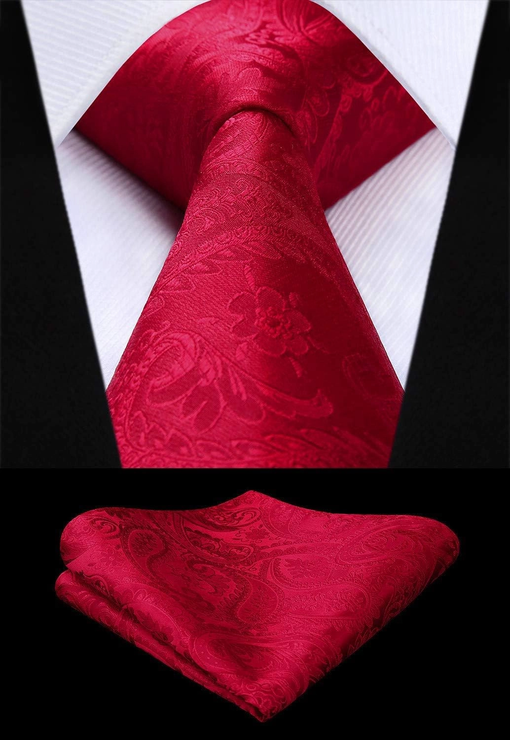 Enlision Mens Vest Tie Set Paisley Vest and Necktie Pocket Square 3pc Formal Dress Waistcoat for Suit or Tuxedo