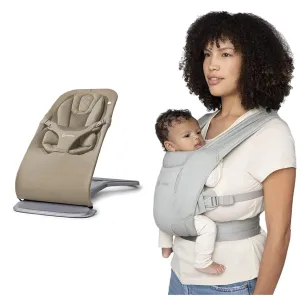 Ergobaby Evolve 3-in-1 Newborn to Toddler Bouncer and Embrace Newborn Baby Carrier Bundle