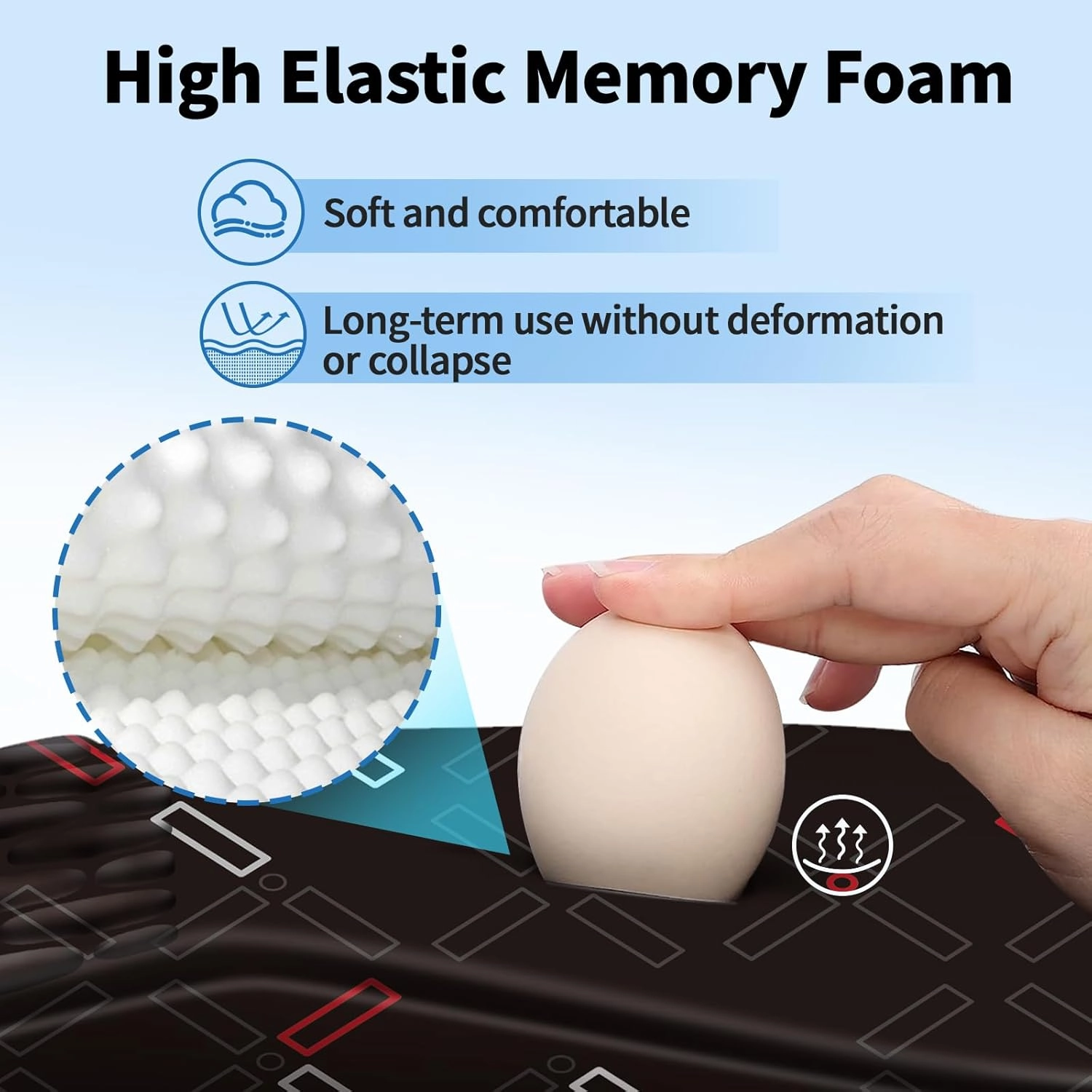 Ergonomic Mouse Pad with Wrist Rest Support, Mousepad with Comfortable Memory Foam Wrist Rest and Non-Slip PU Base for Pain Relief, Computer, Laptop, Office, Home (Black-1)
