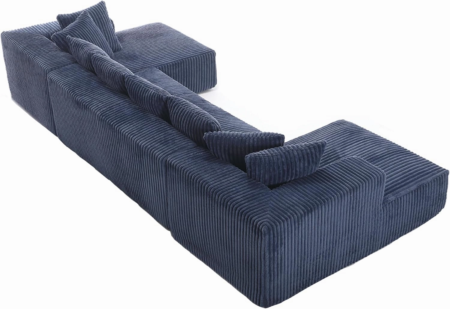 ERYE U-Shaped Oversized Floor Lounge Sofa, Living Room Symmetrical Modular Sectional Couch Accent Full Foam Sofa&Couch with Double Chaise Daybed, Soft Corduroy Upholstery, 8 Pillows