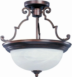 Essentials-2 Light Semi-Flush Mount in style-14.75 Inches Wide by 14 inches high-Oil Rubbed Bronze Finish-Marble Glass