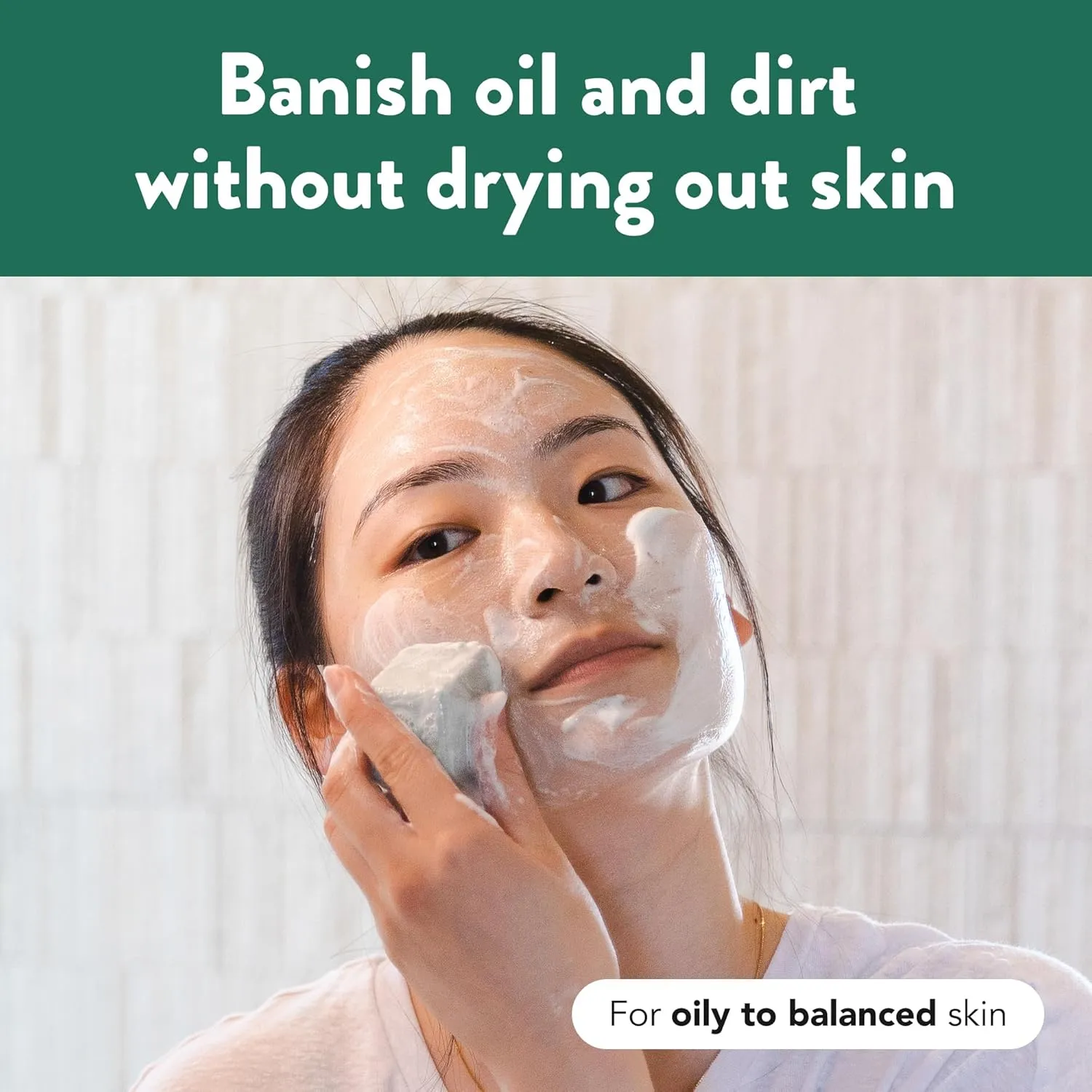 Ethique Deep Cleaning Solid Natural Face Cleanser for Oily to Balanced Skin - Deep Green - Vegan, Eco-Friendly- Zero-Waste, Plastic-Free, Cruelty-Free, 3.53 oz (Pack of 1:4 Bars)