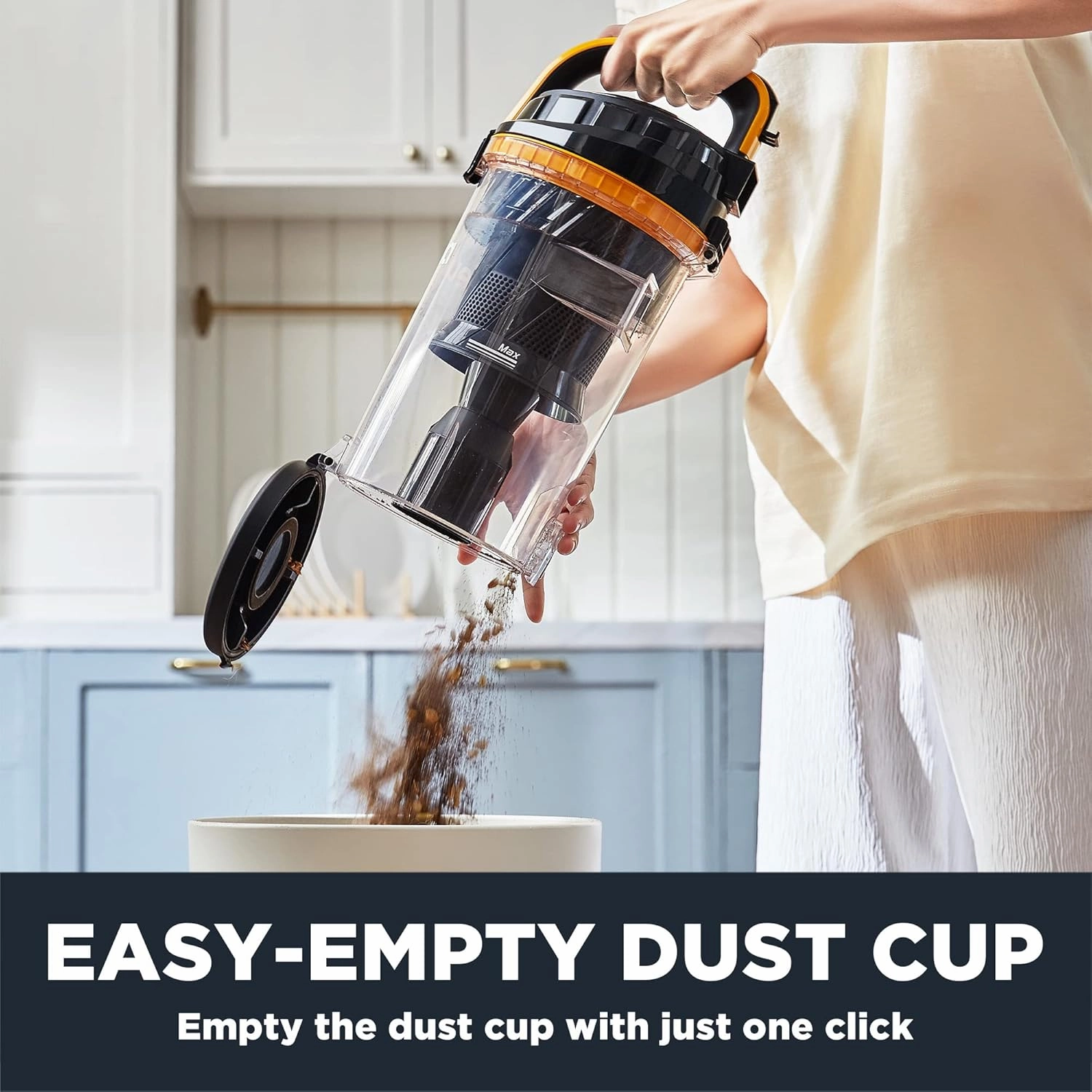 Eureka Powerful Upright Vacuum Cleaner for Carpet and Floor, Household Upright Vacuum Cleaner for Home Pets, Bagless Lightweight Upright Vacuum, MaxSwivel Pro NEU350 with Pet Tool, Yellow