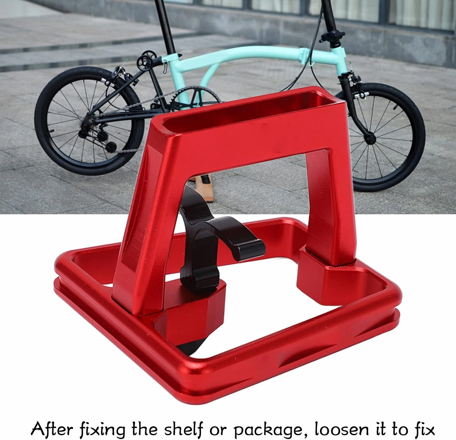 EVTSCAN Front Bike Carrier Adapter, Lightweight Aluminum, Easy Installation, Versatile Compatibility, for Folding Bikes, Brompton, Dahon, Motocross (Red)
