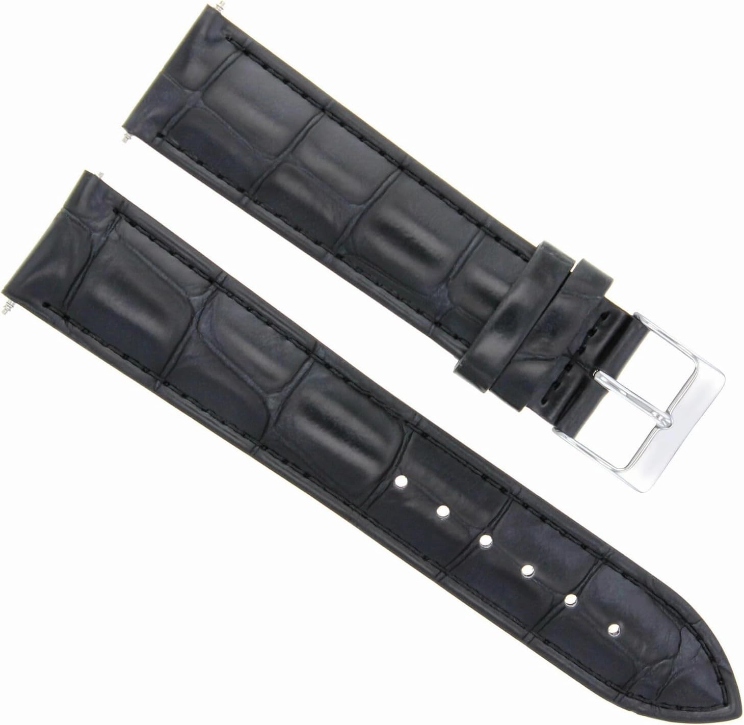 Ewatchparts 20MM GENUINE LEATHER WATCH BAND STRAP COMPATIBLE WITH VACHERON CONSTANTIN WATCH BLACK