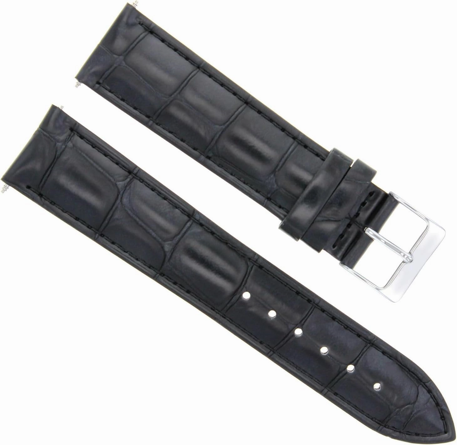 Ewatchparts 20MM ITALIAN GENUINE LEATHER WATCH BAND STRAP COMPATIBLE WITH KENNETH COLE WATCH BLACK