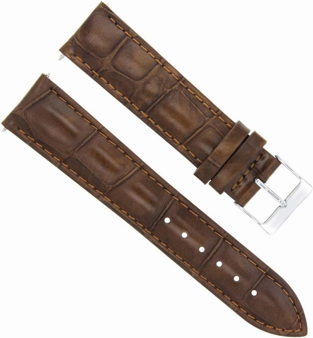 Ewatchparts 20MM ITALIAN LEATHER WATCH BAND STRAP COMPATIBLE WITH TAG HEUER CARRERA F1 WATCH LIGHT BROWN