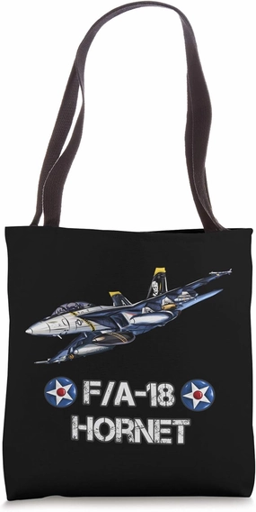 F-18 Hornet Fighter Jet Aviation Pilot gift Tote Bag