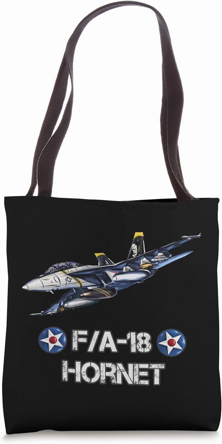F-18 Hornet Fighter Jet Aviation Pilot gift Tote Bag