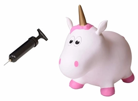 Fantasy Hopper Inflatable Toddler Safe Bouncing Golden Horn Unicorn Plus Pump