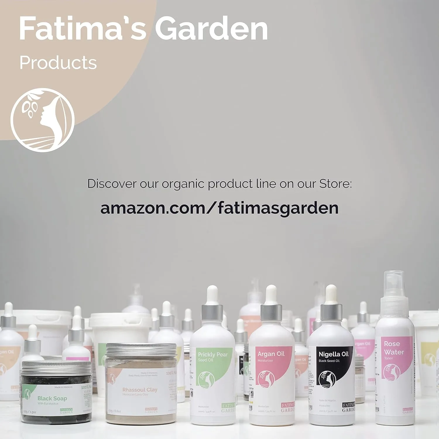 Fatima's Garden Rhassoul with Rose Petals - Soothing Face & Hair Mask, 1Kg