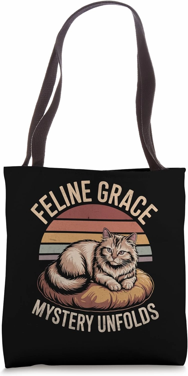 Feline Grace Mystery Unfolds Cat Lover Feline Pet Meow Cats Tote Bag