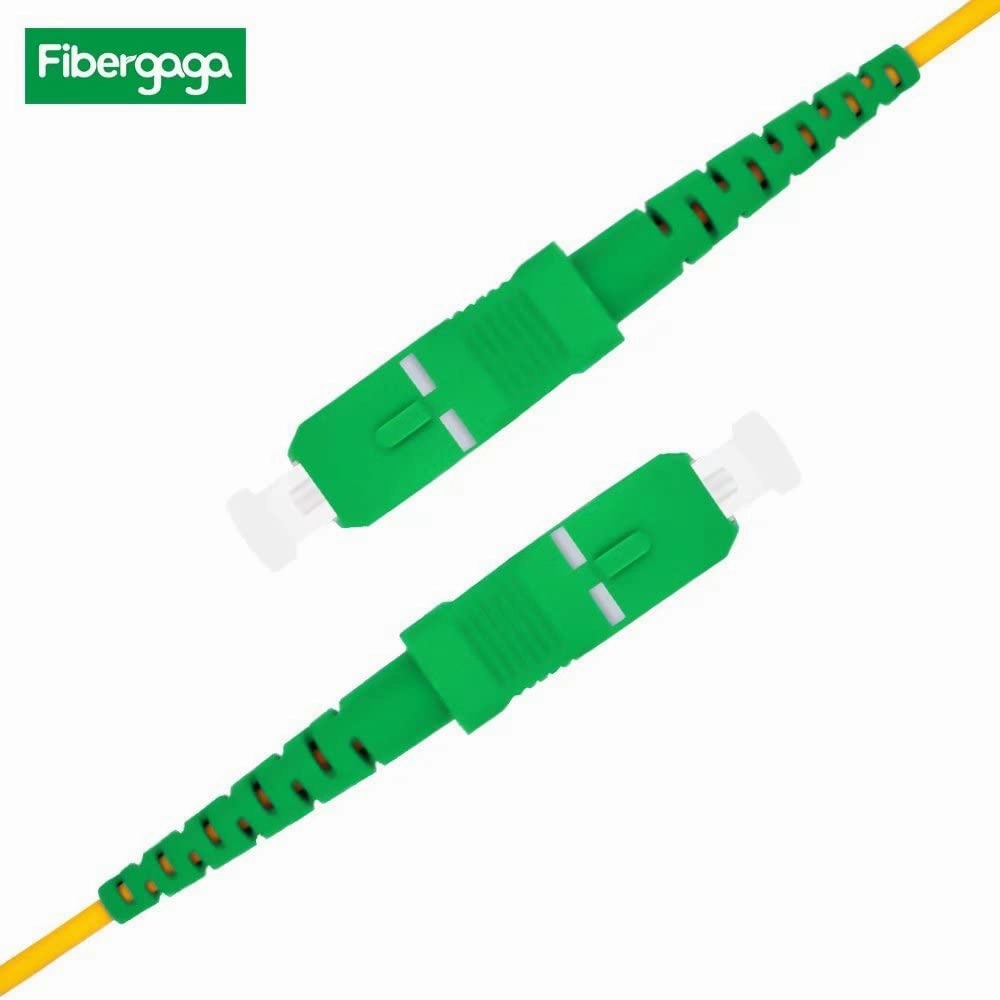 Fibergaga-2m(7ft) OS2 SC/APC to SC/APC Fiber Patch Cable Single Mode, Simplex, Length Option: 0.5M(1.6ft)-100m(328ft) 9/125µm 2.0mm Diameter Internet Fiber Optic Cable, OS1/OS2 Compatible -5 Pack