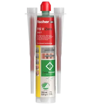 fischer Injection Mortar FIS V Zero 300 T, Universal Mortar for Indoor and Outdoor Use, Environmentally Friendly Application and Disposal, for Loads in All Common Building Materials, 10 Oz Cartridge