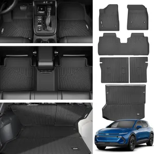 Floor Mats for 2025 Chevrolet Equinox EV Trunk Mat with Backrest Mat All Weather TPE Rubber Cargo Liner Back Seat Cover 3rd Row for 2025 Chevy Equinox EV Accessories