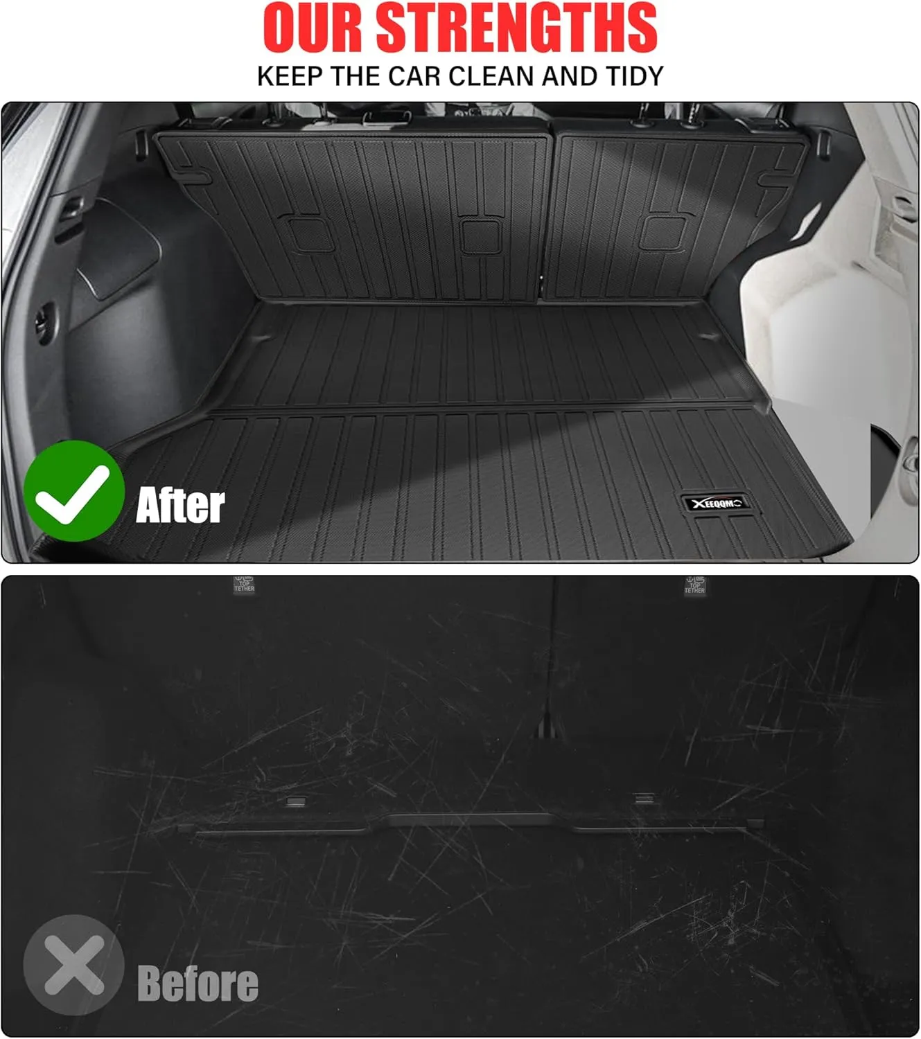 Floor Mats for 2025 Chevrolet Equinox EV Trunk Mat with Backrest Mat All Weather TPE Rubber Cargo Liner Back Seat Cover 3rd Row for 2025 Chevy Equinox EV Accessories