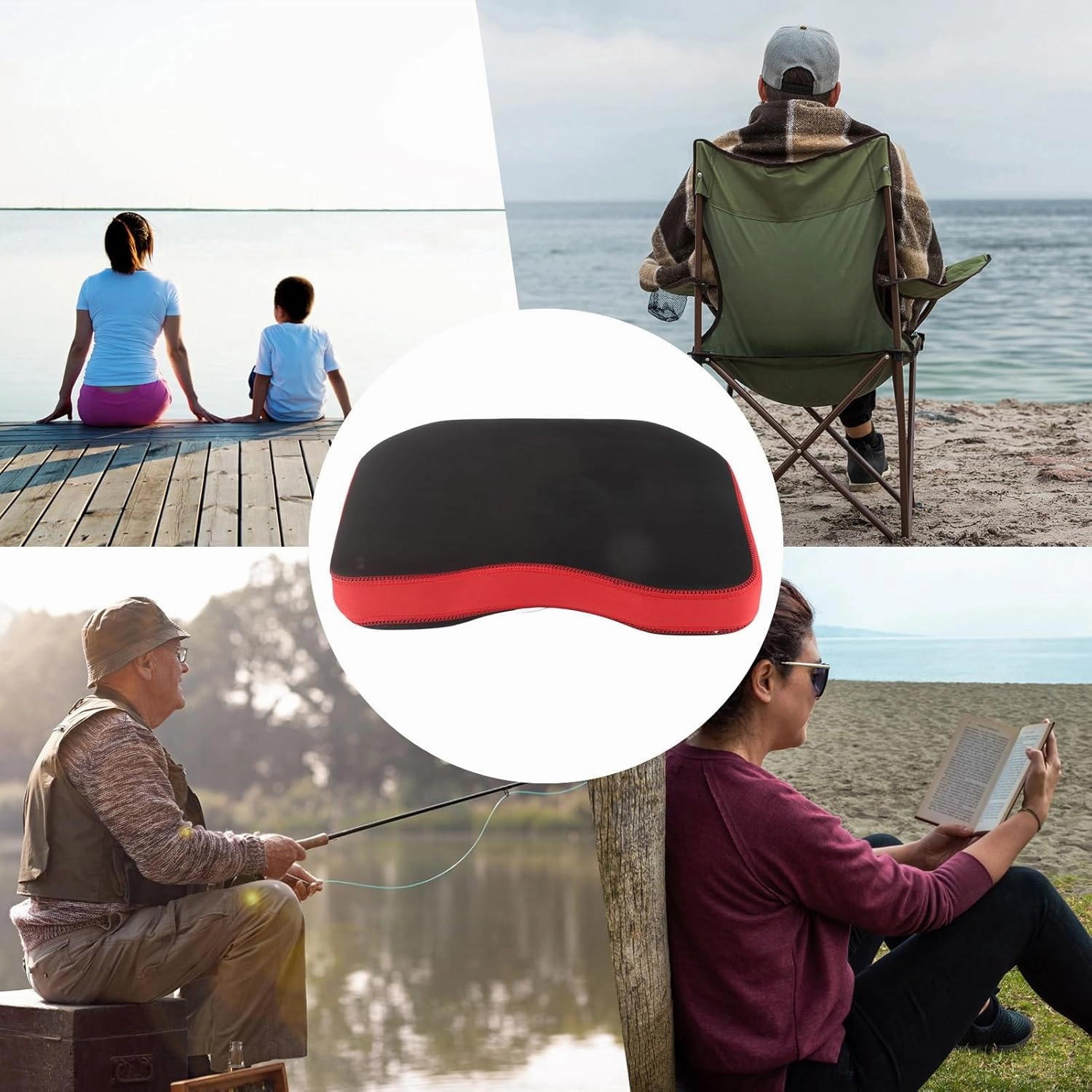 Flotation Cushion Seat Soft Cushion Pad for Kayak,Comfortable Kayak Canoe Paded Seat Cushion for Paddling, Boat and Fishing(Black)