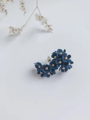 Flower Hoops - Navy