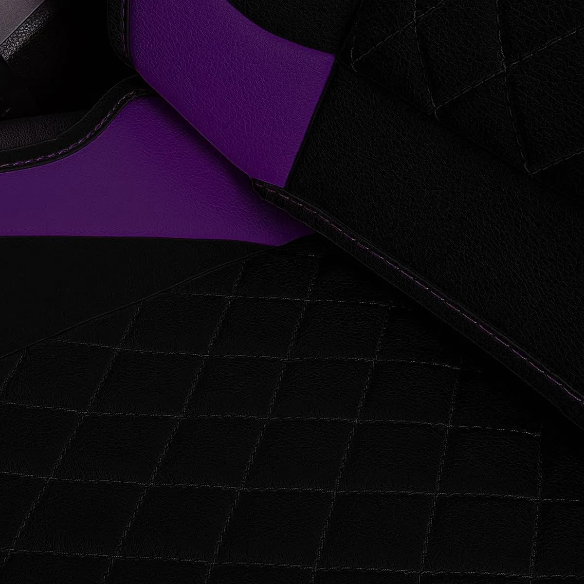 Flying Banner car seat Covers seat Cushions Luxe Fit Faux Leather Easy Installation Vehicles Non Slip Premium (Black Purple, 1 x Front Seat Cover)