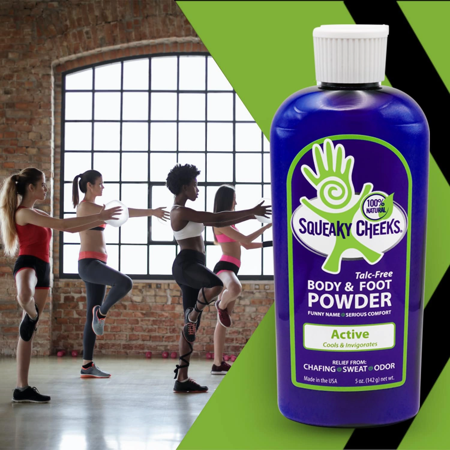 Foot & Body Powder (5oz)- All Natural and Talc-free, Effective Relief from Chafing, Sweaty Feet and Odor. Prevents Blister, keeps Feet Dry Minty Fresh Scent