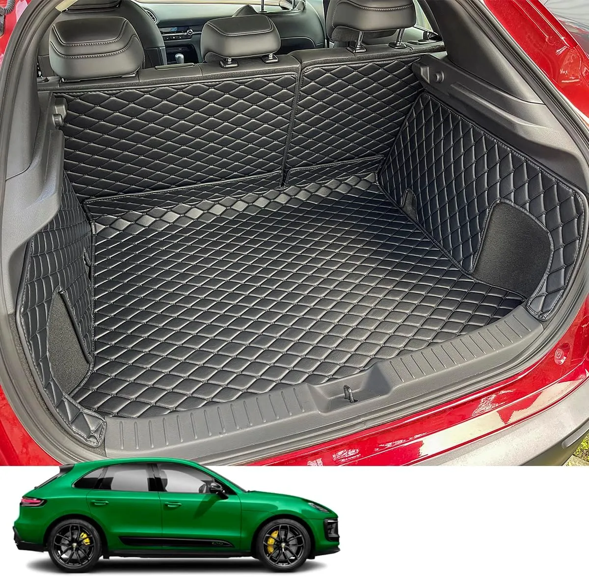 for 2015-2024 Porsche Macan Trunk Mat and Rear Backrest Mat Cargo Liners All Weather Anti-Slip
