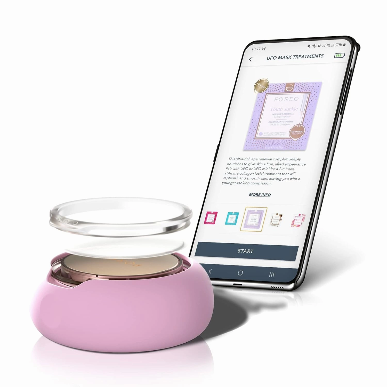 FOREO Youth Junkie Advanced Collection 2.0 UFO-Activated Facial Mask - Hydrating Facial - Beauty & Personal Care - Collagen & Olive Oil - All Skin Types - Dry skin with Wrinkles (6 pcs)