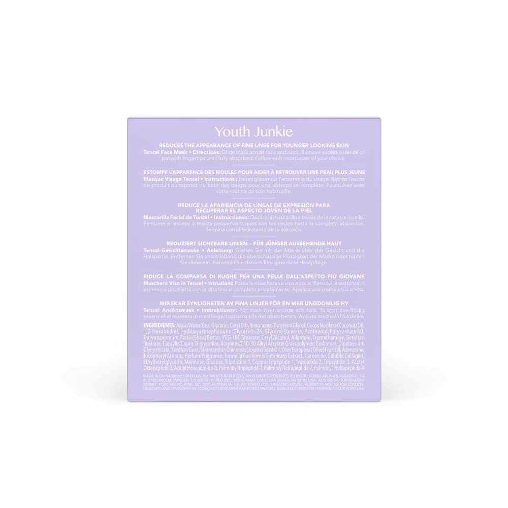FOREO Youth Junkie Advanced Collection 2.0 UFO-Activated Facial Mask - Hydrating Facial - Beauty & Personal Care - Collagen & Olive Oil - All Skin Types - Dry skin with Wrinkles (6 pcs)