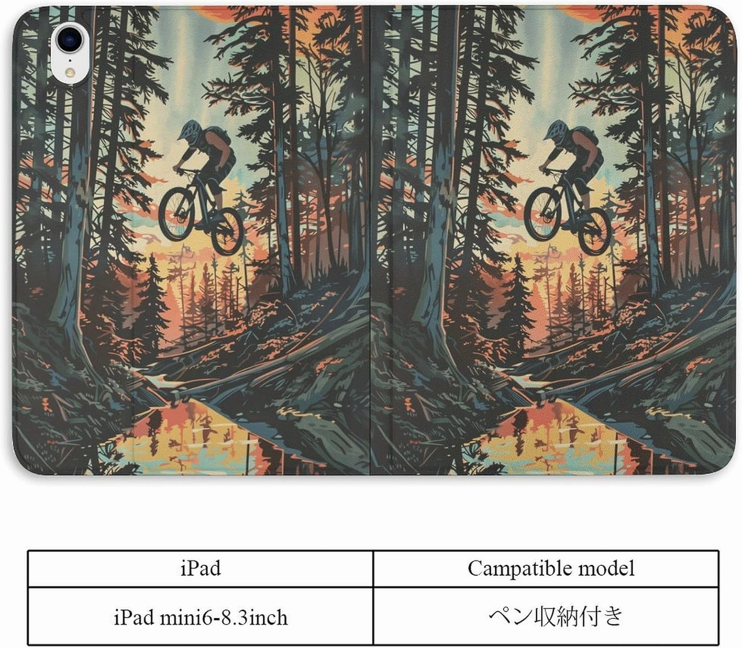 Forest Off-Road Riding Case for iPad iPad mini 5/4/3/2/1(7.9- Inch) iPad mini 6 (8.3-inch, 2021) with Pencil Holder, Protective Case with Soft TPU Back, Auto Sleep/Wake Cover