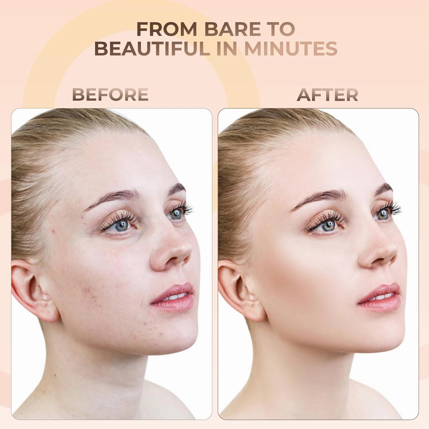 FOUNDATION with FLAWLESS FACE BRUSH Mineral Makeup (LIGHT) Matte Natural Loose Powder Bare Skin Cosmetics Full Coverage Long Lasting All Skin Types SPF 18