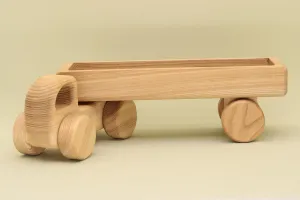 Free Shipping Natural Wooden Car with Trailer, BT74 : Eco-Friendly Gift with Montessori and Waldorf Educational Influence Lotes Toys Baby Gift