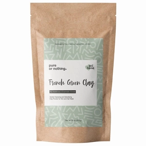 French Green Clay 16 oz | Product of France | 100% Natural Montmorillonite Green Clay Powder | Detoxifies Skin | Ideal for Clay Mask and Soap Making