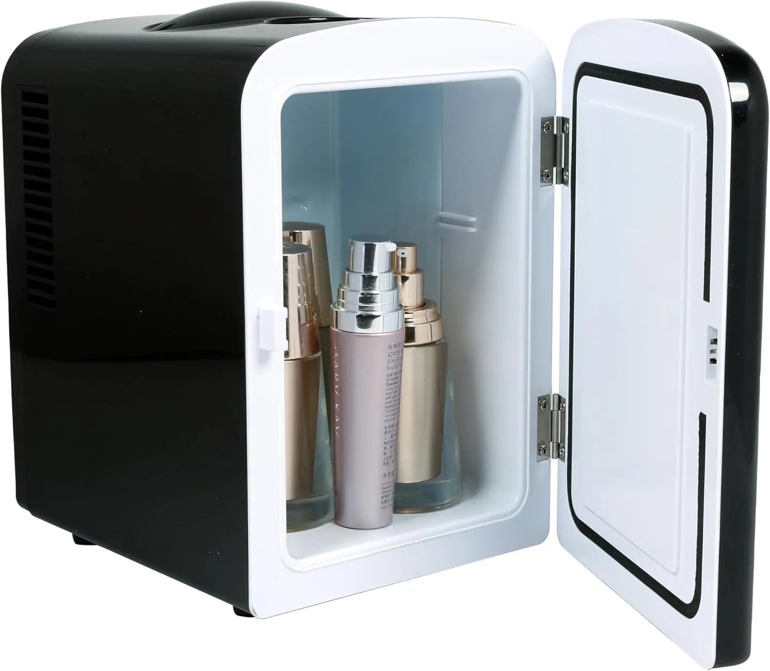 Frigidaire Mini Portable Compact Personal Fridge Cools & Heats, 4 Liter Capacity Chills Six 12 oz Cans, 100% Freon-Free & Eco Friendly, Includes Plugs for Home Outlet & 12V Car Charger (Black)
