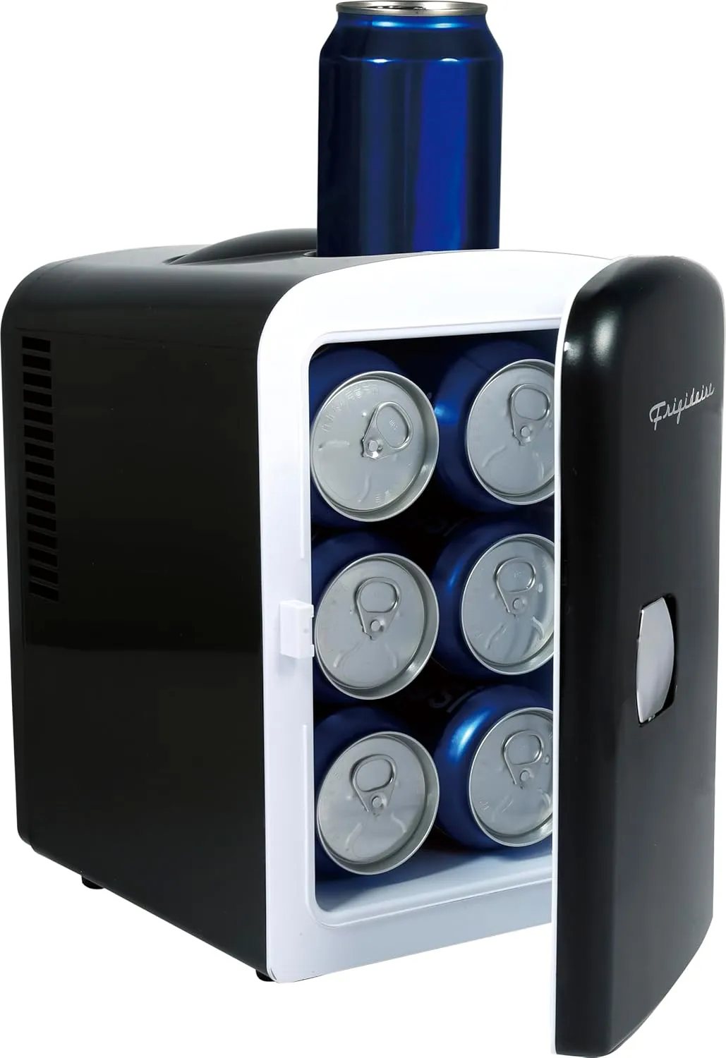 Frigidaire Mini Portable Compact Personal Fridge Cools & Heats, 4 Liter Capacity Chills Six 12 oz Cans, 100% Freon-Free & Eco Friendly, Includes Plugs for Home Outlet & 12V Car Charger (Black)