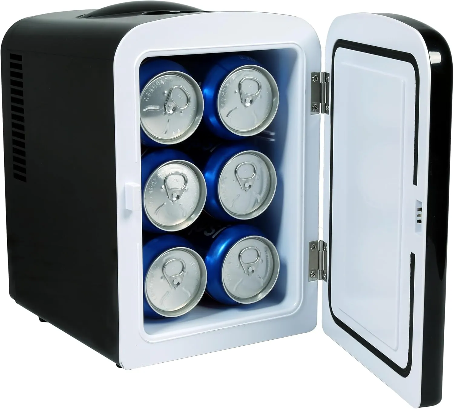 Frigidaire Mini Portable Compact Personal Fridge Cools & Heats, 4 Liter Capacity Chills Six 12 oz Cans, 100% Freon-Free & Eco Friendly, Includes Plugs for Home Outlet & 12V Car Charger (Black)