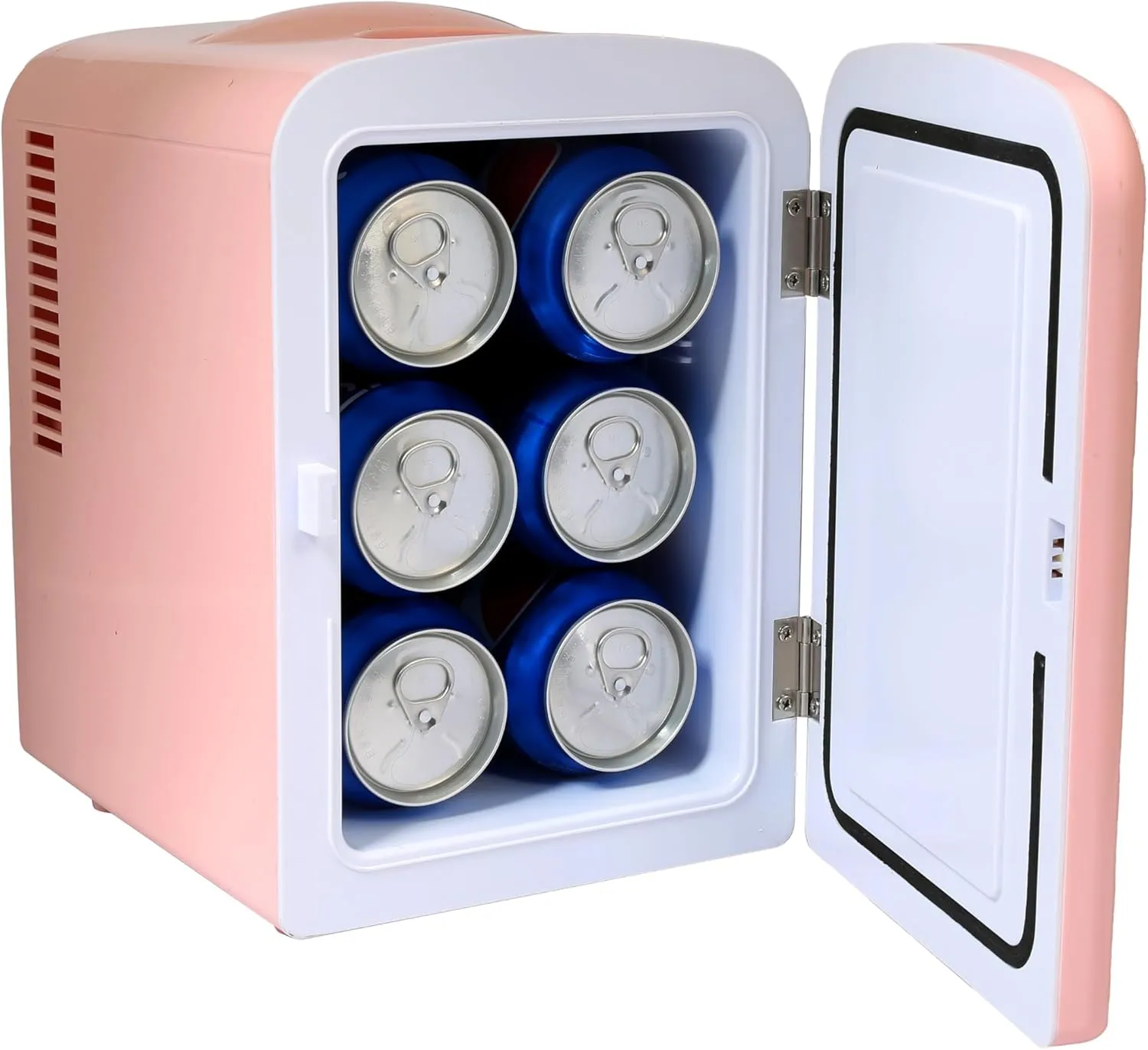 Frigidaire Mini Portable Compact Personal Fridge Cools & Heats, 4 Liter Capacity Chills Six 12 oz Cans, 100% Freon-Free & Eco Friendly, Includes Plugs for Home Outlet & 12V Car Charger - Pink