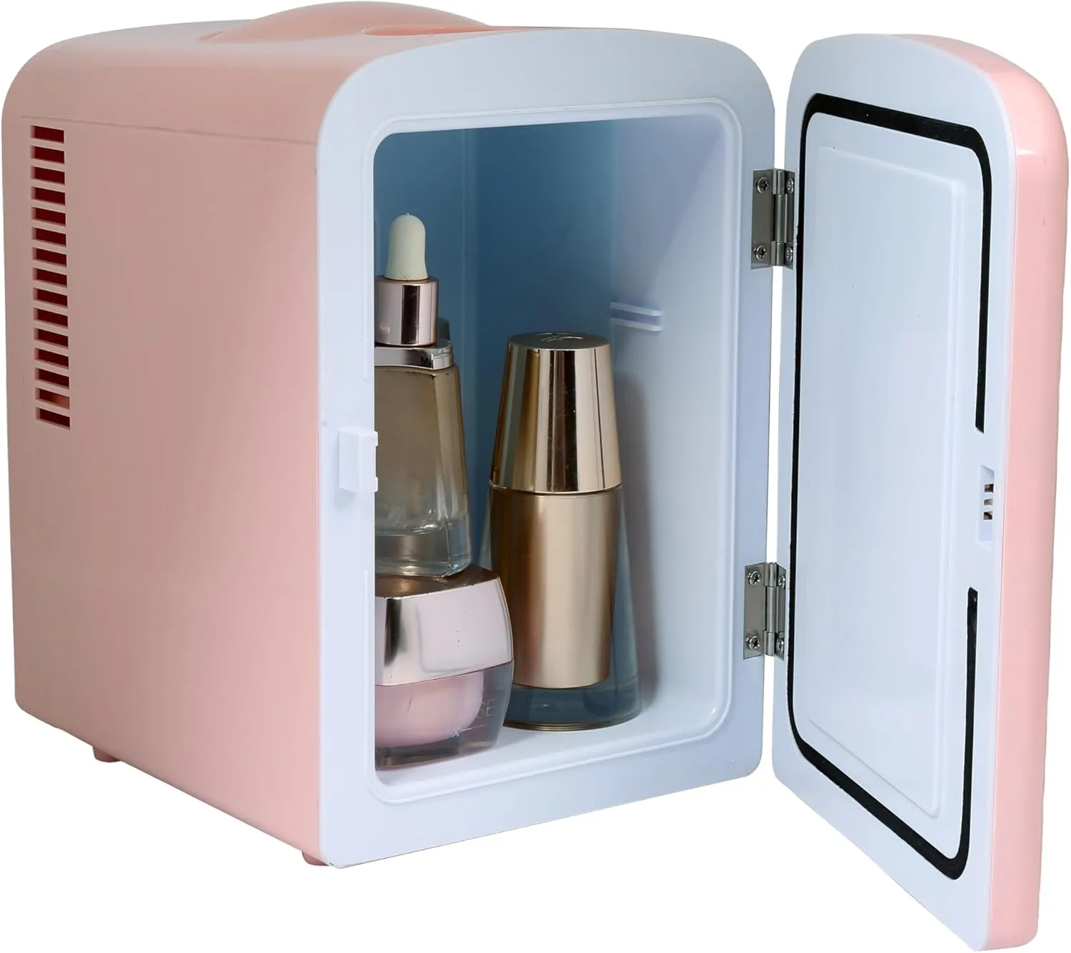 Frigidaire Mini Portable Compact Personal Fridge Cools & Heats, 4 Liter Capacity Chills Six 12 oz Cans, 100% Freon-Free & Eco Friendly, Includes Plugs for Home Outlet & 12V Car Charger - Pink